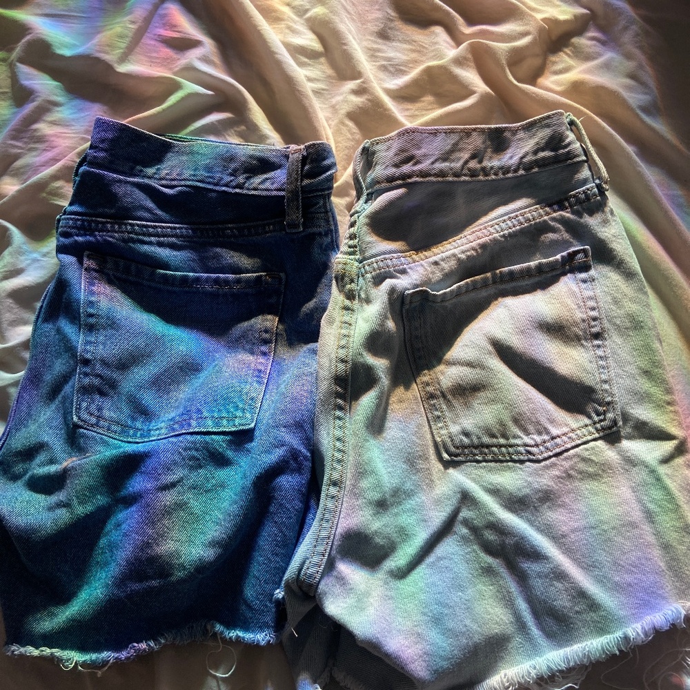 Slouchy straight jean shorts